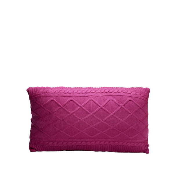 Pink Knitted Throw Pillow | 12x20 | Bond & Stitch