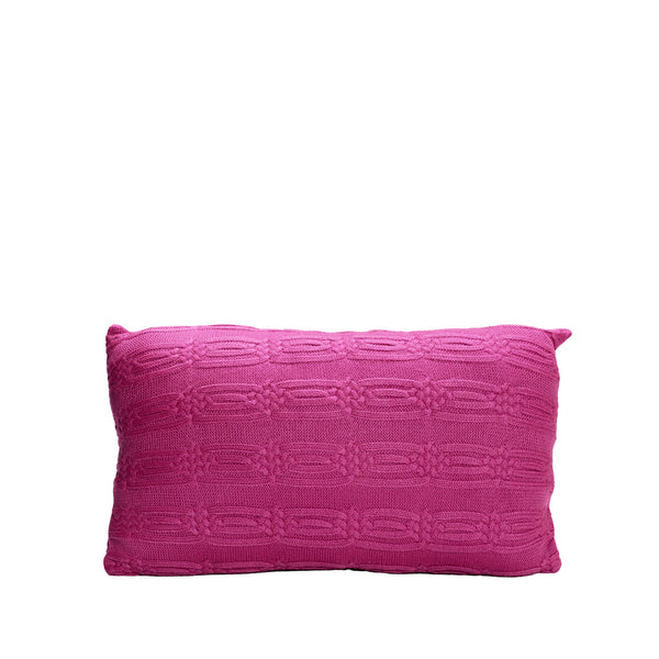 Pink Knitted Throw Pillow | 12x20 | Bond & Stitch