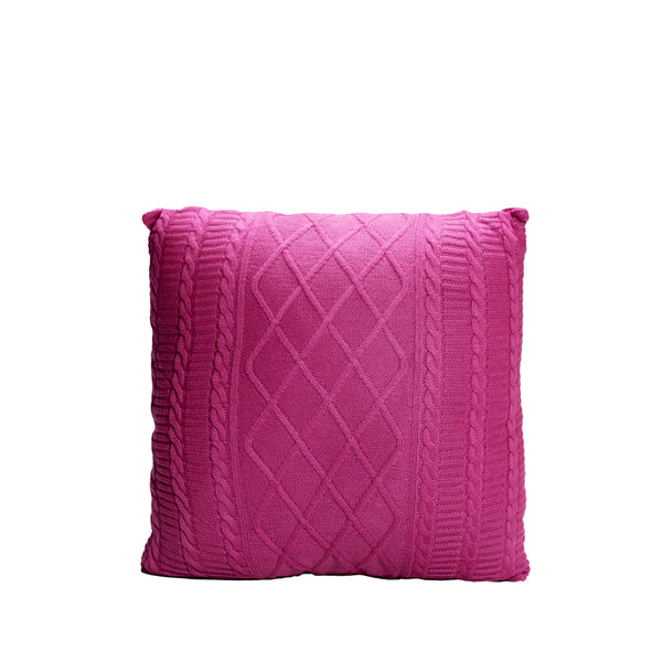 Pink Knitted Throw Pillow | 18x18 | Bond & Stitch