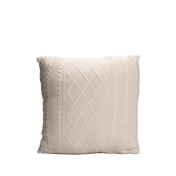 Off White Knitted Throw Pillow | 18x18 | Bond & Stitch