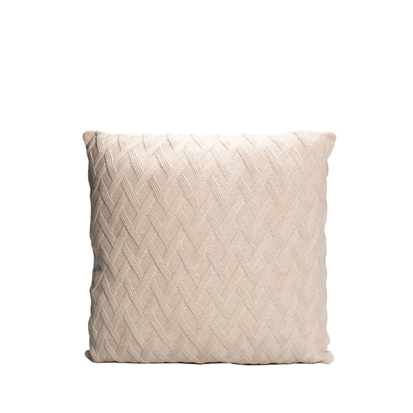 Cream Knitted Throw Pillow | 18x18 | Bond & Stitch