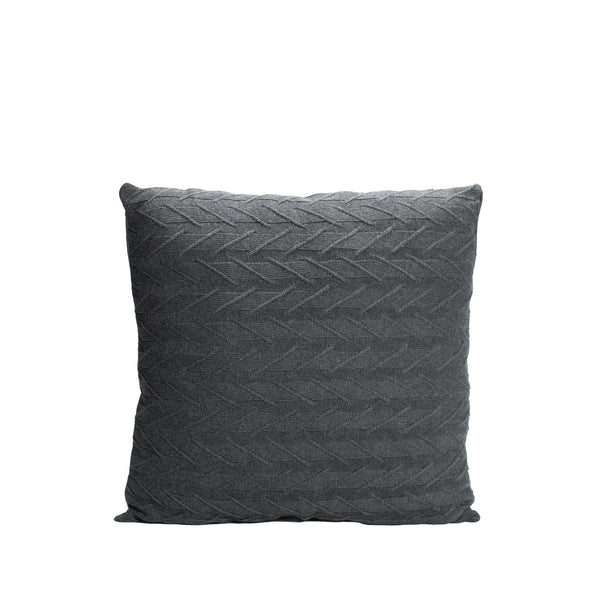 Charcoal Grey Knitted Throw Pillow | 18x18 | Bond & Stitch