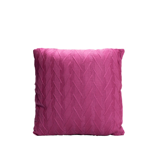 Pink Knitted Throw Pillow | 18x18 | Bond & Stitch