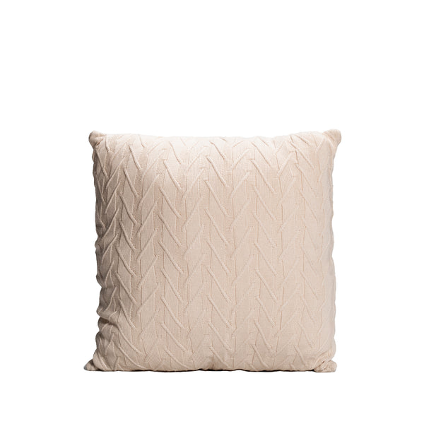 Cream Knitted Throw Pillow | 18x18 | Bond & Stitch