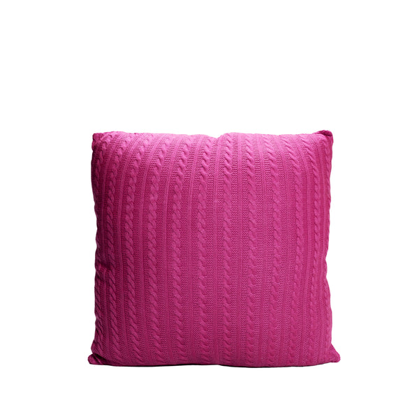 Pink Knitted Throw Pillow | 18x18 | Bond & Stitch