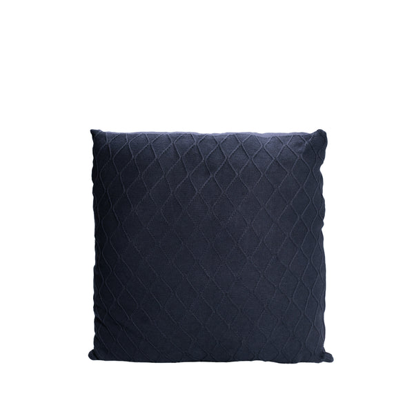 Navy Blue Knitted Throw Pillow | 18x18 | Bond & Stitch