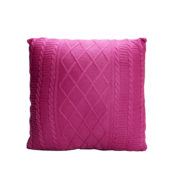 Pink Knitted Throw Pillow | 20x20 | Bond & Stitch