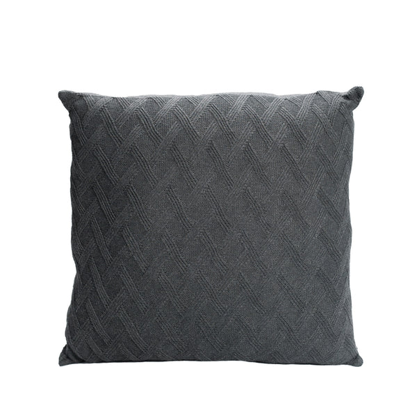 Charcoal Grey Knitted Throw Pillow | 20x20 | Bond & Stitch