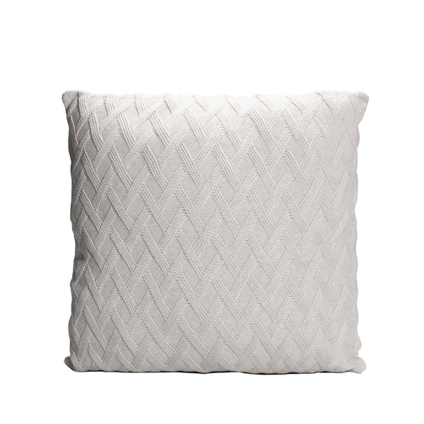 Natural White Knitted Throw Pillow | 20x20 | Bond & Stitch