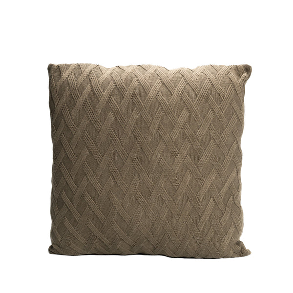 Olive Green Knitted Throw Pillow | 20x20 | Bond & Stitch