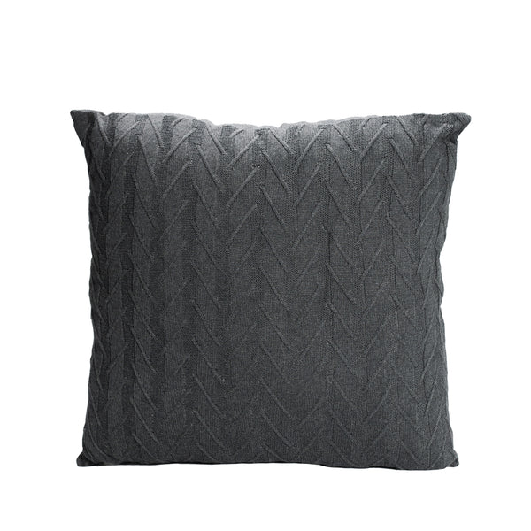 Charcoal Grey Knitted Throw Pillow | 20x20 | Bond & Stitch