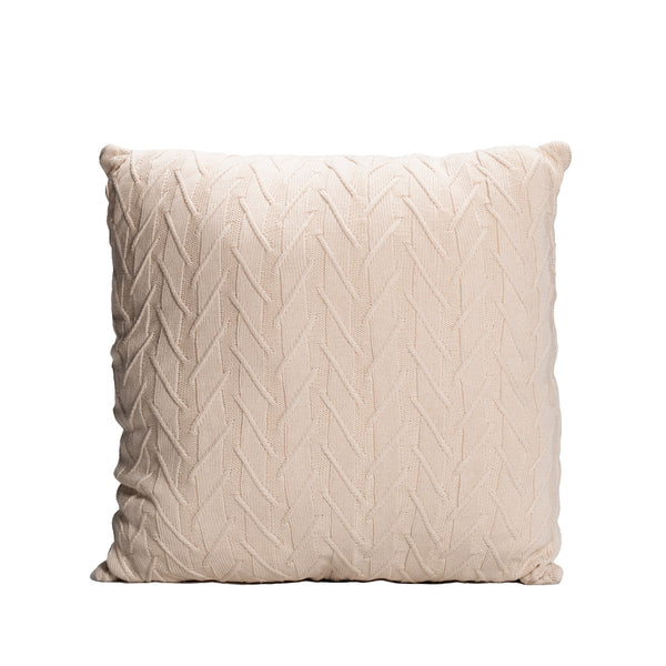 Cream Knitted Throw Pillow | 20x20 | Bond & Stitch