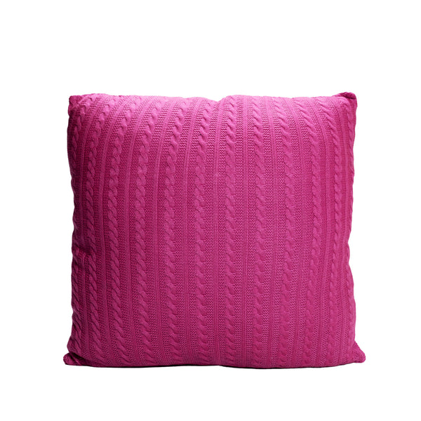 Pink Knitted Throw Pillow | 20x20 | Bond & Stitch