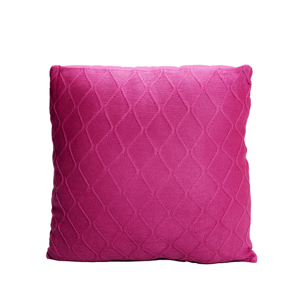 Pink Knitted Throw Pillow | 20x20 | Bond & Stitch