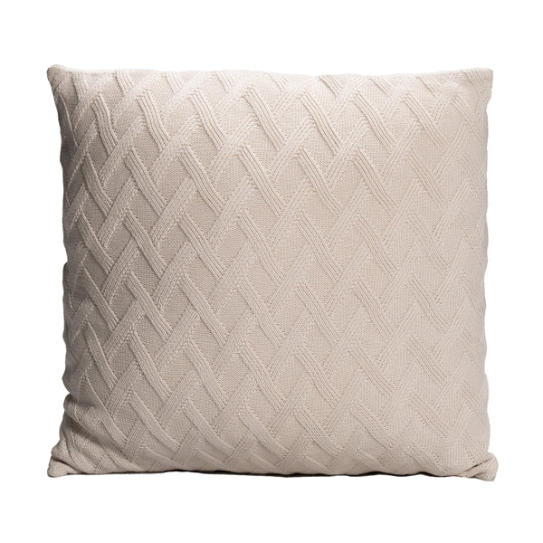 Off White Knitted Throw Pillow | 22x22 | Bond & Stitch