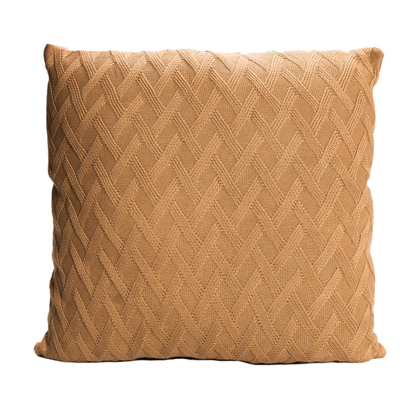 Light Brown Knitted Throw Pillow | 22x22 | Bond & Stitch