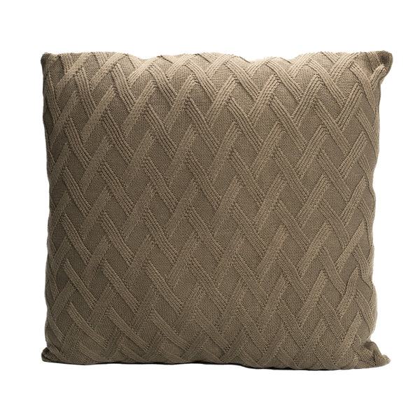 Olive Green Knitted Throw Pillow | 22x22 | Bond & Stitch