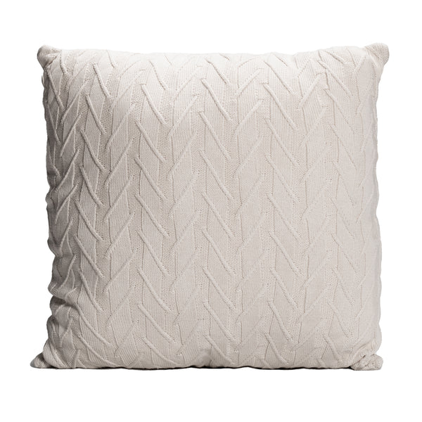 Natural White Knitted Throw Pillow | 22x22 | Bond & Stitch