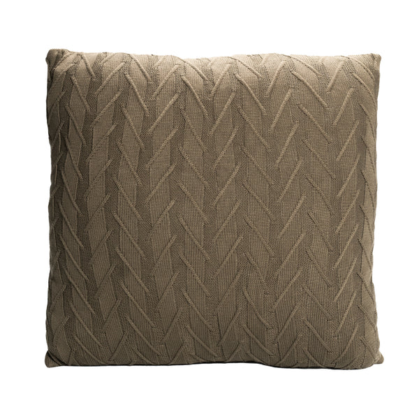 Olive Green Knitted Throw Pillow | 22x22 | Bond & Stitch