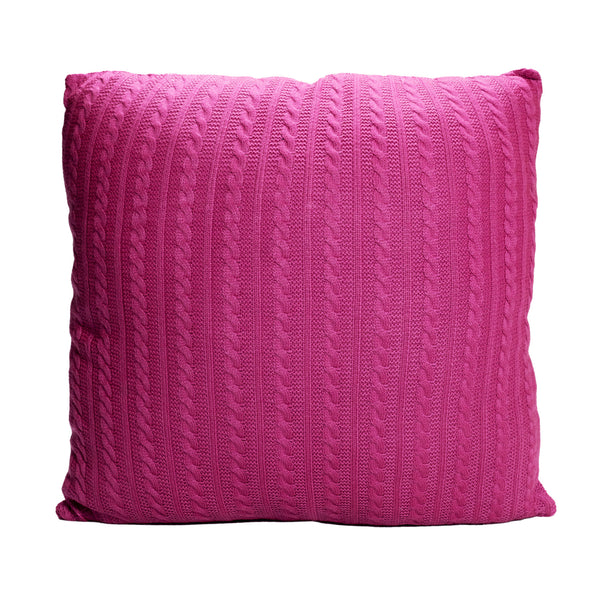 Pink Knitted Throw Pillow | 22x22 | Bond & Stitch