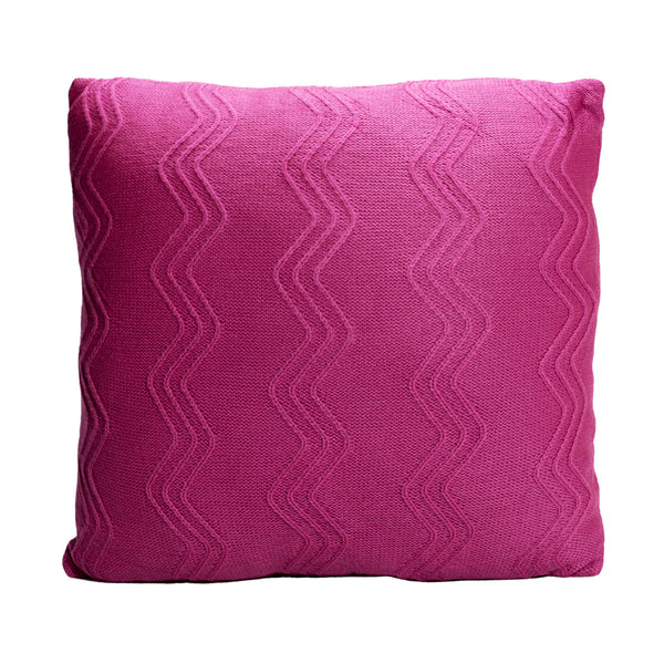 Pink Knitted Throw Pillow | 22x22 | Bond & Stitch