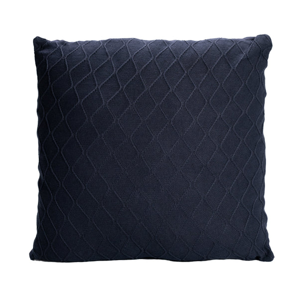 Navy Blue Knitted Throw Pillow | 22x22 | Bond & Stitch