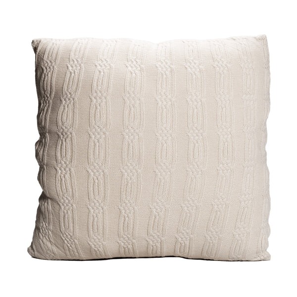 Off White Knitted Throw Pillow | 22x22 | Bond & Stitch