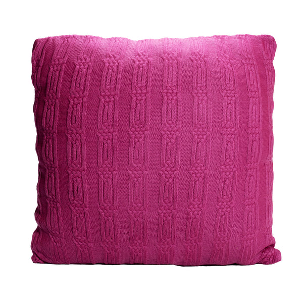 Pink Knitted Throw Pillow | 22x22 | Bond & Stitch