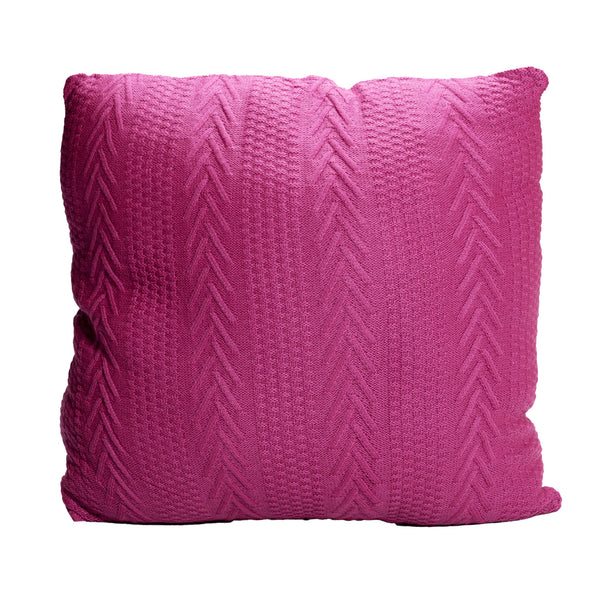 Pink Knitted Throw Pillow | 22x22 | Bond & Stitch