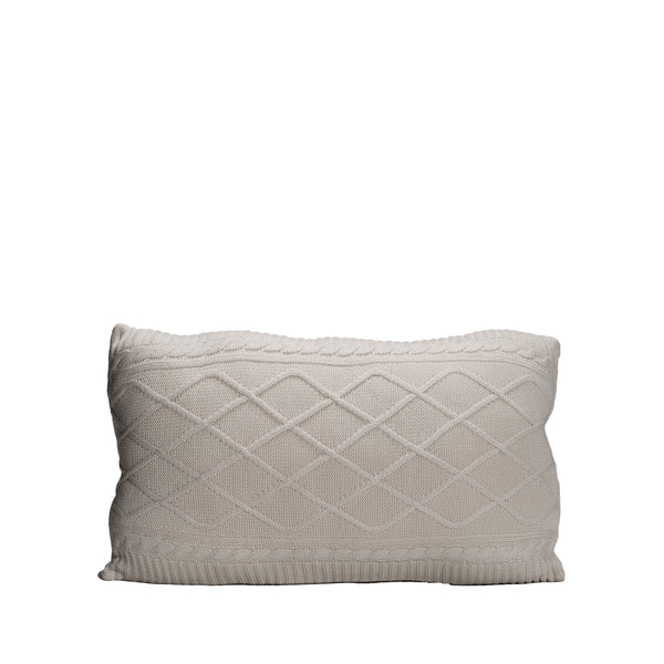 Off White Knitted Throw Pillow | 12x20 | Bond & Stitch