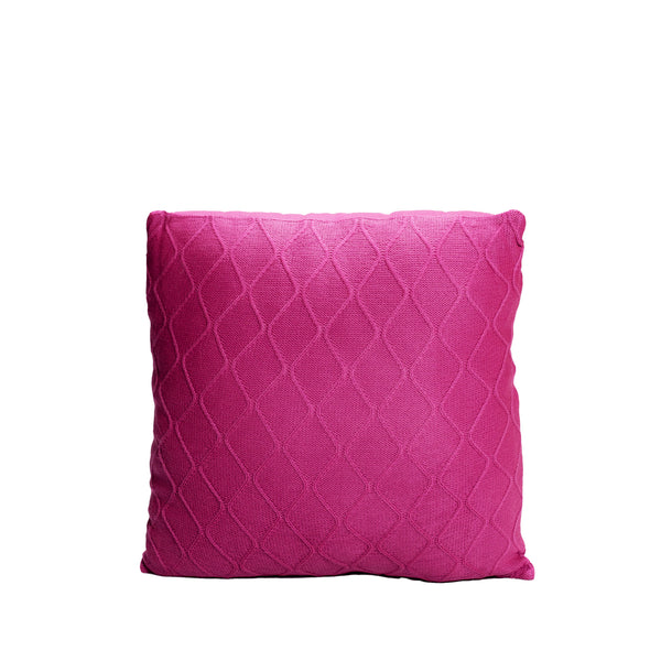 Pink Knitted Throw Pillow | 18x18 | Bond & Stitch