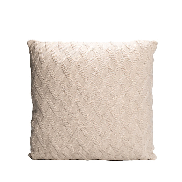 Cream Knitted Throw Pillow | 20x20 | Bond & Stitch